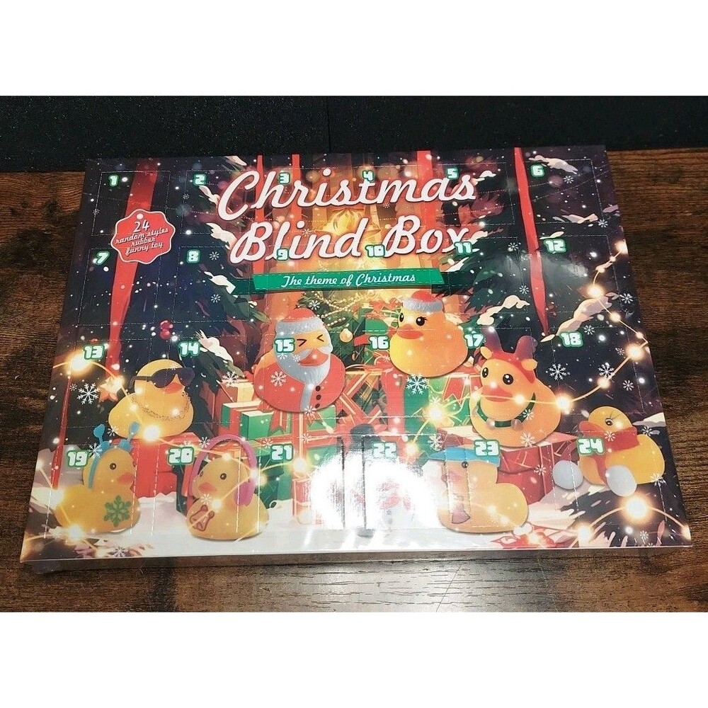Rubber Duck Christmas Advent Arrival Calendar Doll Contains 24Pcs Bath Toys Gift